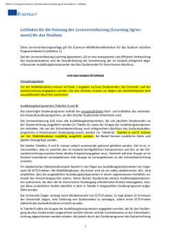 Leitfaden zum Learning Agreement