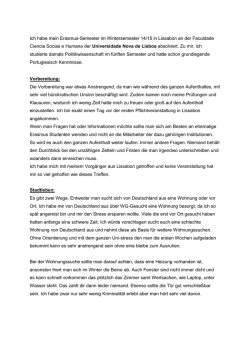 Ich habe mein Erasmus-Semester im Wintersemester 14/15 in