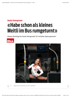 Habe schon als kleines Meitli im Bus rumgeturnt&raquo;