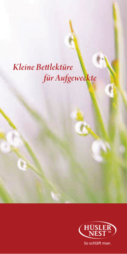 H&uuml;sler-Nest Bettlektuere  Prospekt
