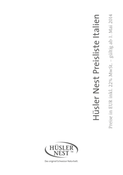 H &uuml;sler N est Preisliste Italien