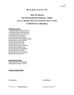 12.10.2015 Niederschrift Gemeinderat
