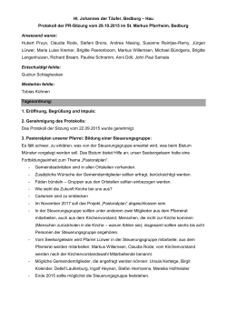 PR-Sitzung Hl. Johannes d.T. v. 29.10.2015