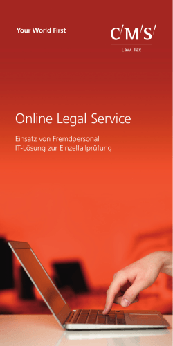 CMS Online Legal Service - Einsatz von