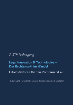 7. STP Fachtagung Kanzleimanagement Legal Innovation