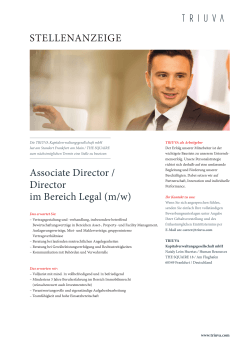 Associate Director / Director im Bereich Legal (m/w)