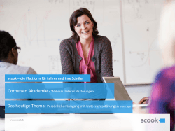 scook – die Plattform für Lehrer und ihre Schüler Das heutige