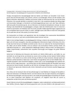 Heutige emanzipatorische Sexualp&auml;dagogik stellt das St&auml;rken und