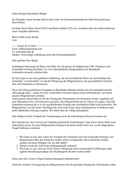 Guten Morgen Brachttaler B&uuml;rger! Zur Kenntnis meine heutige Mail