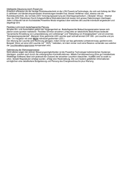 Intelligente Steuerung durch PowerLine Erheblich effizienter als die