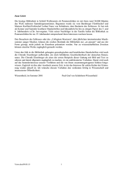 Zum Geleit Die heutige Bibliothek in Schlo&szlig; Wei&szlig;enstein ob