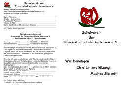 Schulverein der Rosenstadtschule Uetersen e.V. Wir benötigen Ihre