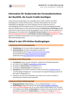 Information f&uuml;r Studierende des Fernstudieninstituts der BeuthHS