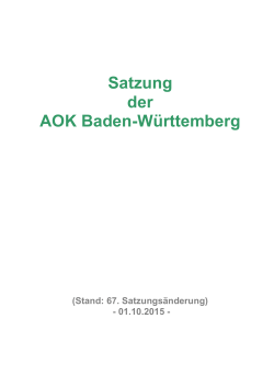Satzung der AOK Baden