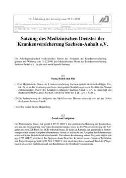 Satzung - MDK Sachsen Anhalt