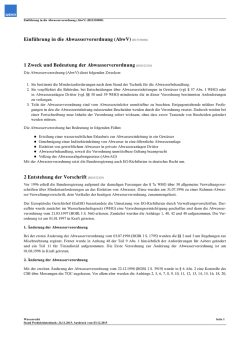 Einf&uuml;hrung in die Abwasserverordnung (AbwV