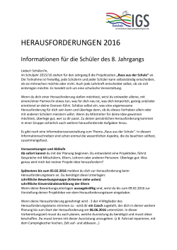 HERAUSFORDERUNGEN 2016