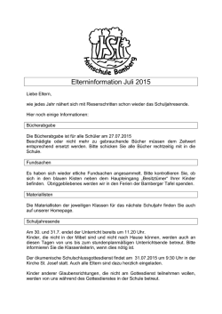 Juli 2015 - Hainschule Bamberg