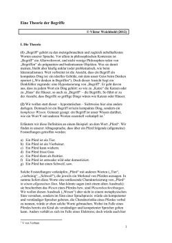 Eine Theorie der Begriffe - Viktor Wolfgang Weichbold