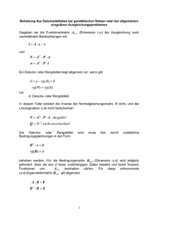 Netzausgleichung mit Datumsdefekt