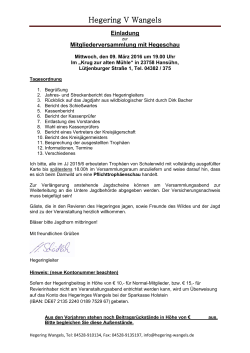 Hegering Wangels Einladung 09.03.16