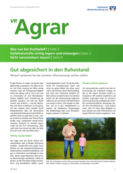 Gut abgesichert in den Ruhestand