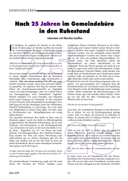 Nach 25 Jahren im Gemeindeb&uuml;ro in den Ruhestand