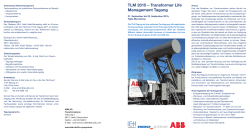 TLM 2015 – Transformer Life Management Tagung