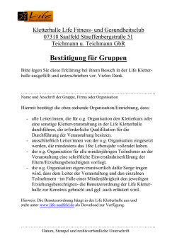 Gruppenanmeldung + Liste - Life
