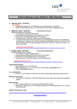 Informationen zum Klettern SZU Eschen