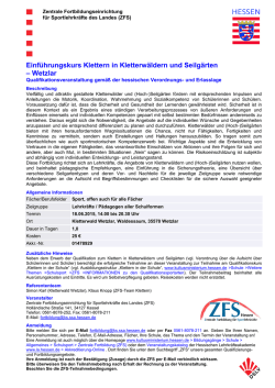 Einf&uuml;hrungskurs Klettern in Kletterw&auml;ldern und Seilg&auml;rten &ndash; Wetzlar