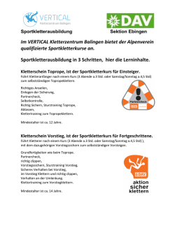 Im VERTICAL Kletterzentrum Balingen bietet der Alpenverein
