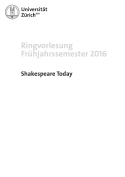 Programm-Flyer «Shakespeare Today» (PDF
