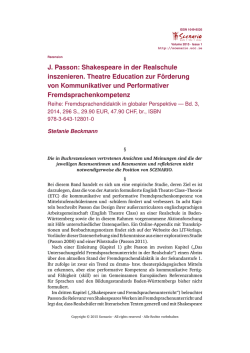 J. Passon: Shakespeare in der Realschule inszenieren. Theatre
