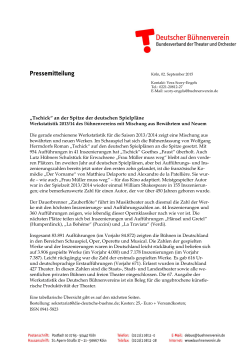 Pressemitteilung - Deutscher Bühnenverein