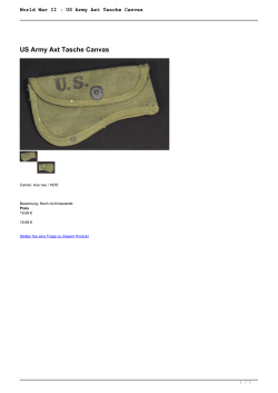 World War II : US Army Axt Tasche Canvas