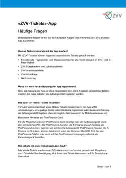&laquo;ZVV-Tickets&raquo;-App H&auml;ufige Fragen - Z-Pass