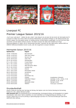 Liverpool FC Premier League Saison 2015/16