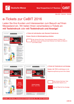 e-Tickets mit Texteindruck und mit Anzeige