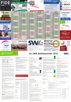 Ihr SWK Abfallkalender 2015