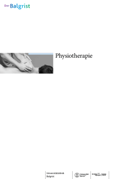 Physiotherapie - Universit&auml;tsklinik Balgrist