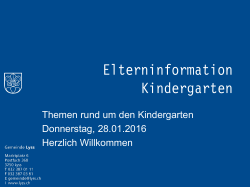 Elterninformationen Eintritt Kindergarten