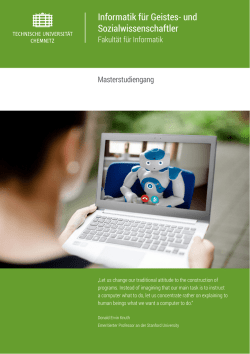 Informatik f&uuml;r Geistes- und Sozialwissenschaftler