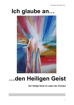 Seminar: Der Heilige Geist im Leben der Christen