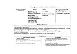 Jahrgangsstufe 6 2.) Wind und Wetter &ndash; Gedichte verstehen