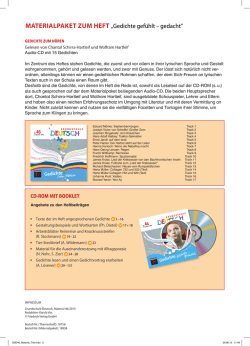 MATERIALPAKET ZUM HEFT &bdquo;Gedichte gef&uuml;hlt