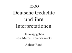 Deutsche Gedichte und ihre Interpretationen