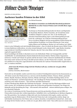 Kölner Stadt-Anzeiger€- Aachener kaufen Printen in der Eifel