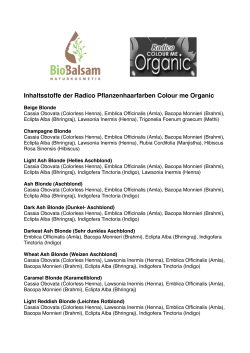 Inhaltsstoffe der Radico Pflanzenhaarfarben Colour me Organic