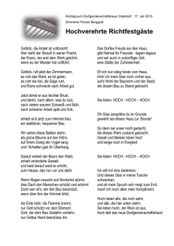Hochverehrte Richtfestg&auml;ste